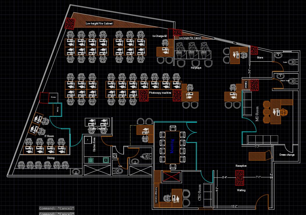 Corporate Office Furniture Layout Plan AutoCAD Drawings Free DWG