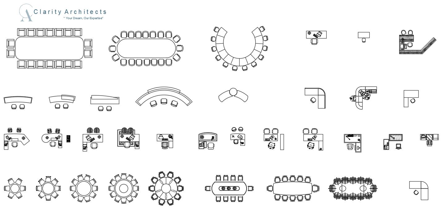 Office Desk CAD Blocks DWG Free AutoCAD